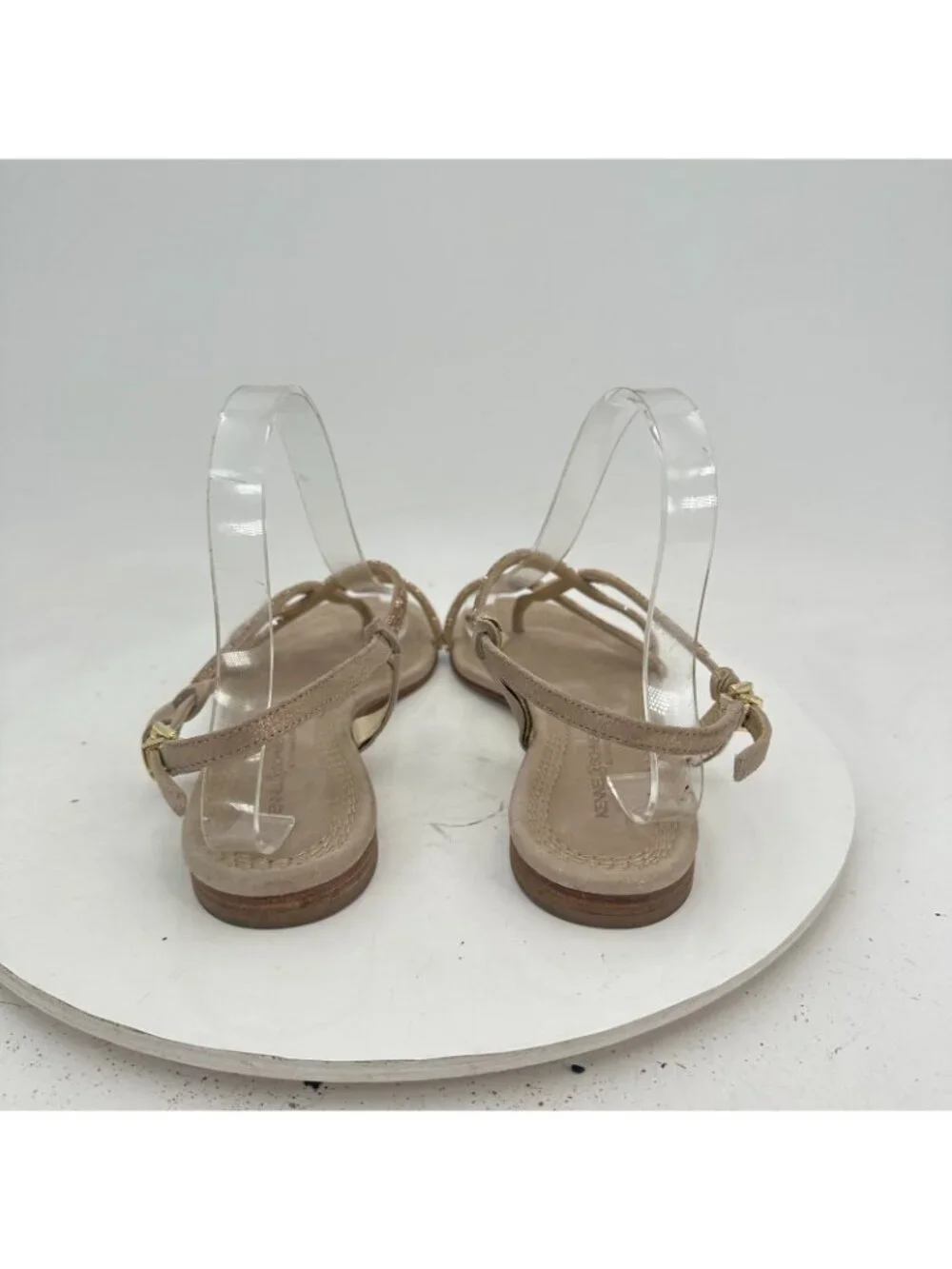 Kennel & Schmenger Womens Size 5 Gold Strappy Metallic Sling Back Flat Sandal